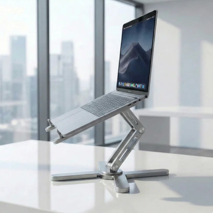 UPRGHT Pivot Pro dimensions diagram: max height 26.4cm, min height 4.5cm, folded dimensions 11.4 x 2.75 x 1.77 inches, weight 0.86kg